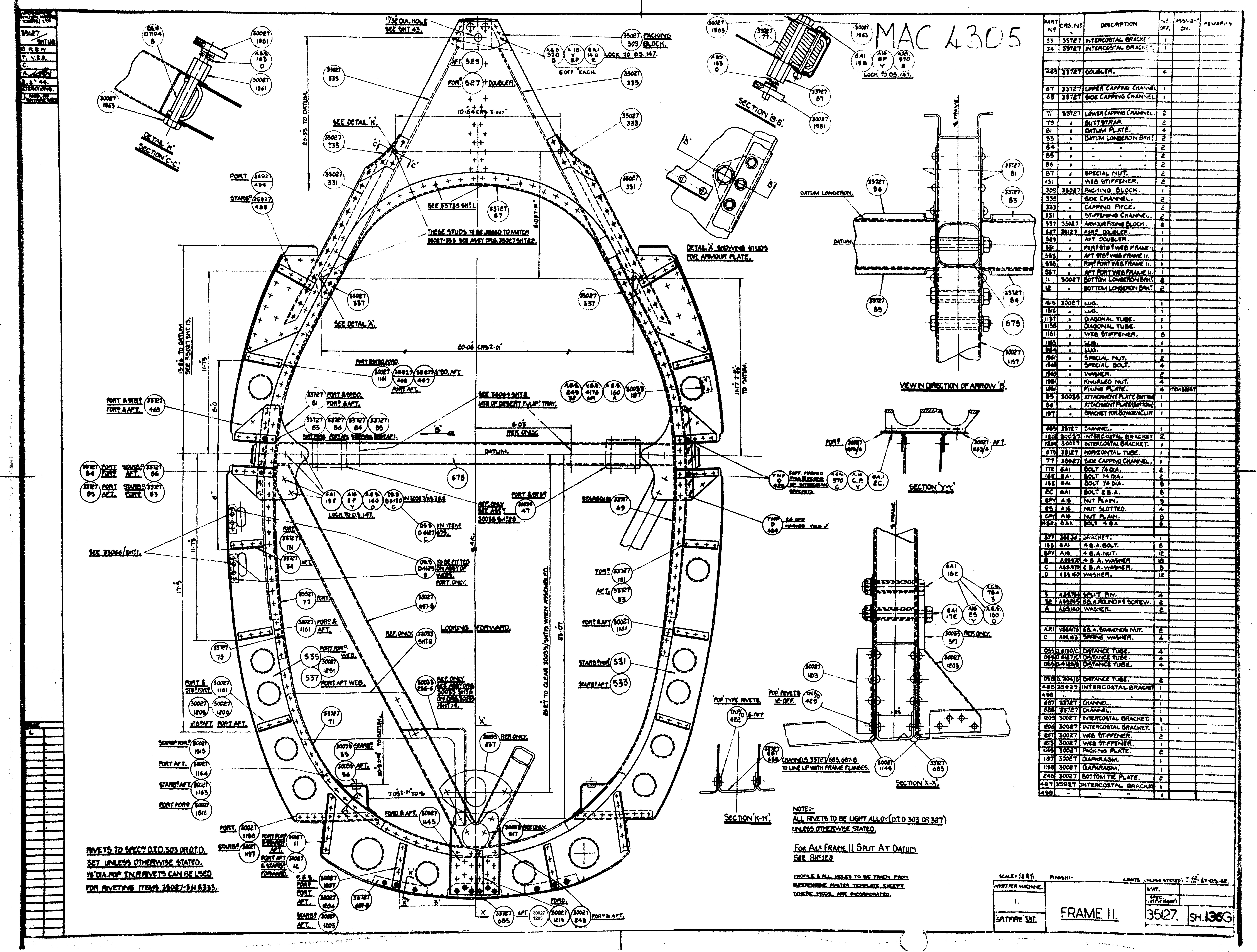 机身框飞行员后面的框